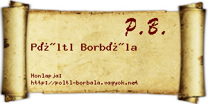 Pöltl Borbála névjegykártya
